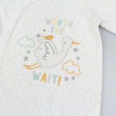 M15931: Baby "Worth The Wait" Cotton Sleepsuit (NB-3 Months)